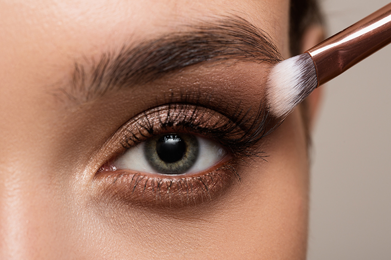 Woman eye makeup close up.